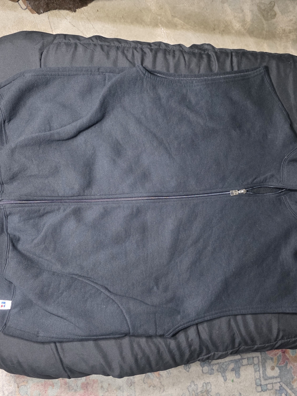Vintage 90s Russell Athletic Black Full-Zip Sweatshirt Vest